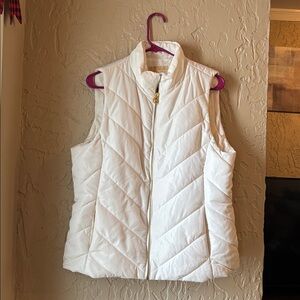 Michael Kors Bone-colored Vest with Gold Zipper.  NWT
